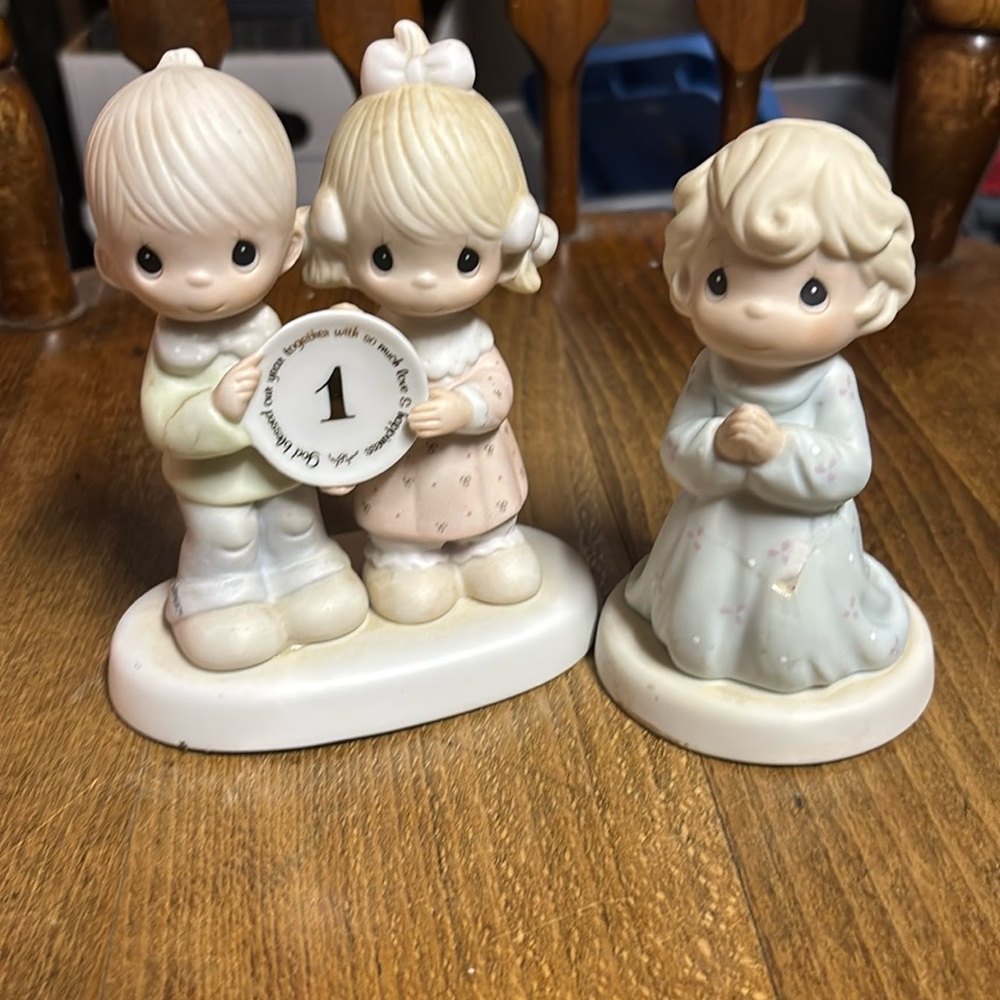 Precious Moments Figurine Lot. Both damaged. See photos & description